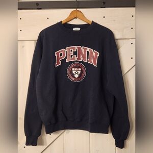2000s Champion PENN University Crewneck Sweatshirt. Size M. Navy Blue.